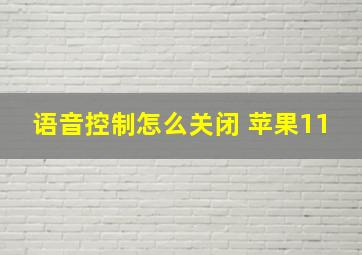 语音控制怎么关闭 苹果11